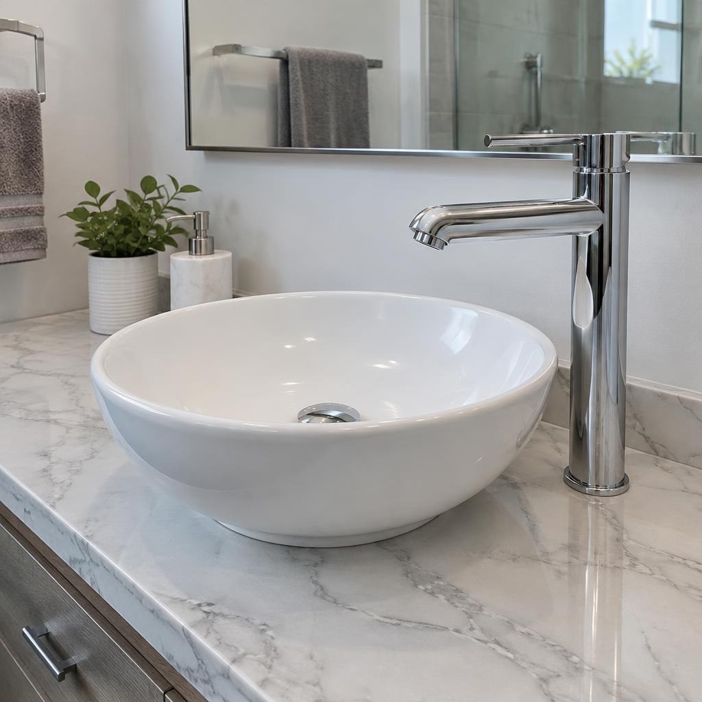 Vessel sink & faucet installation
