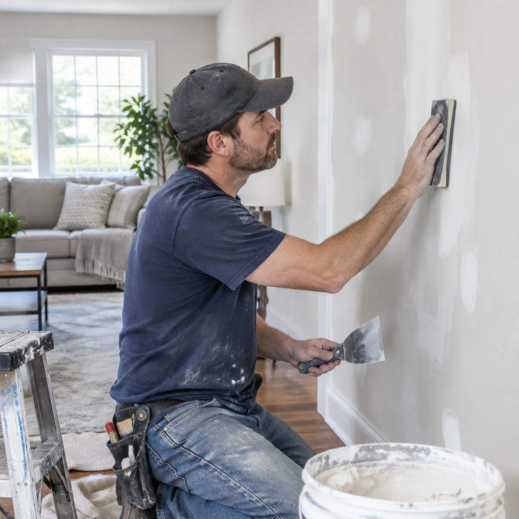 Living room drywall patch & finish